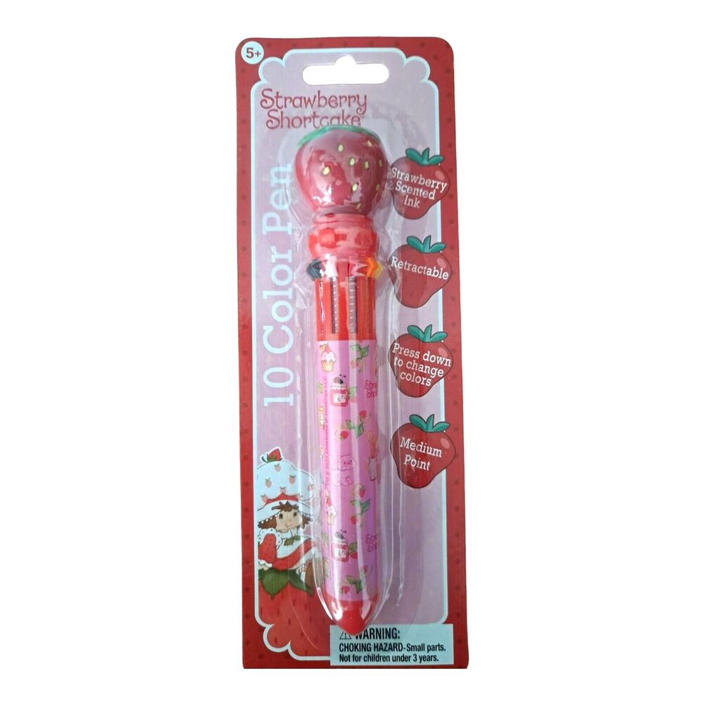 STRAWBERRY SHORTCAKE 10 COLOR PEN SCENTED INK, RETRACTABLE, MEDIUM POINT